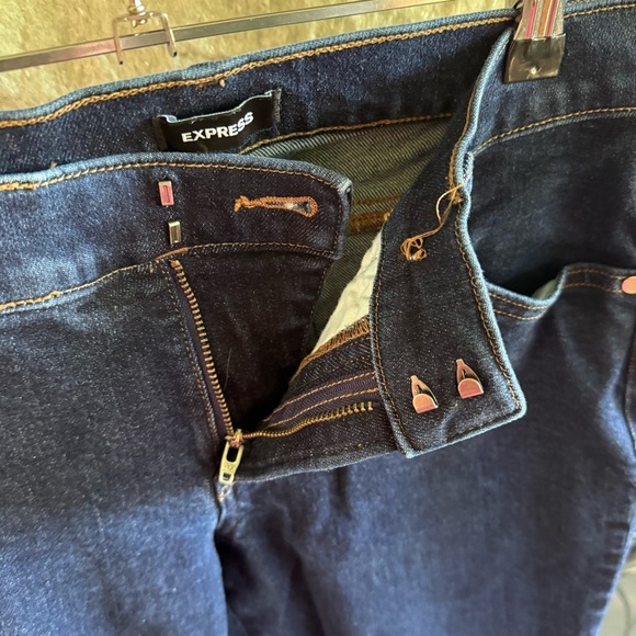 Express Women's Editor Boot Low Ride Dark Blue Jeans 6R - Picture 3 of 5